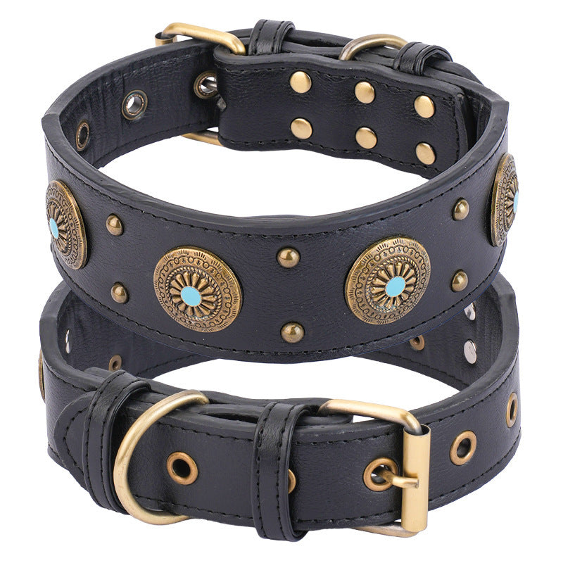 The Boujee Dog’s Retro Leather Collar Medium And Large Dogs