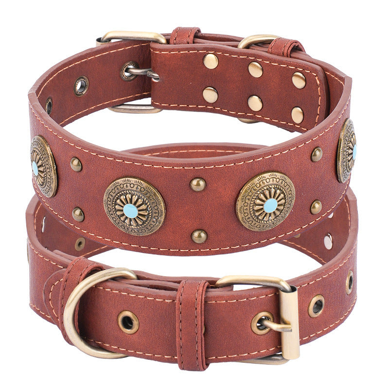 The Boujee Dog’s Retro Leather Collar Medium And Large Dogs