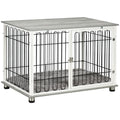 Boujeee Dogs Indoor Dog Crate Furniture, Side End Table, With Soft Washable Cushion, Lockable Doors, For Small And Medium Dogs