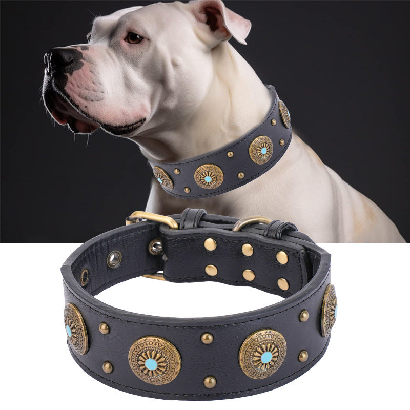 The Boujee Dog’s Retro Leather Collar Medium And Large Dogs