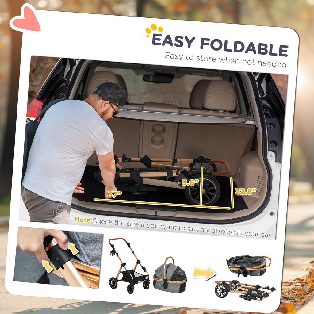Boujee Dogs 3-in-1 Luxury Pet Stroller