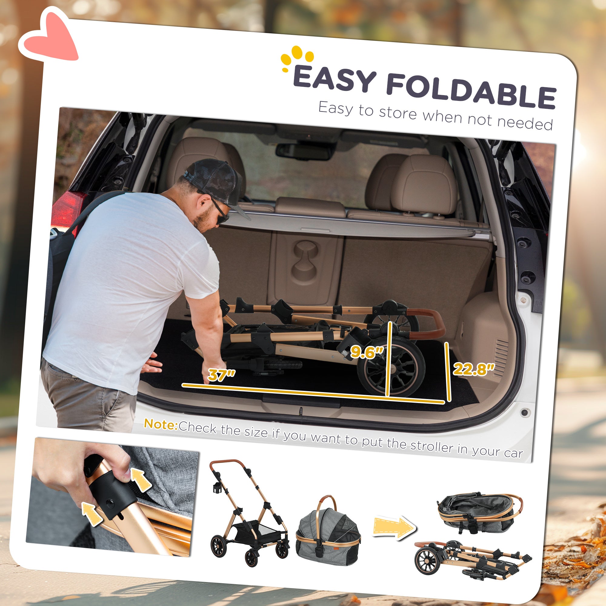 Boujee Dogs 3-in-1 Luxury Pet Stroller
